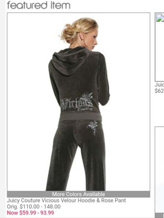 Juicy Couture Vicious Rose Black Sweatpants XS